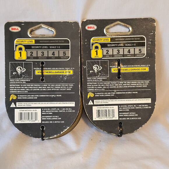 Bell Sports Watchdog 5 Ft. x 8mm 4-Digit Preset Combination Bicycle Lock 2 Pack - Picture 2 of 6